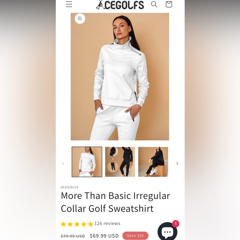 Acegolfs More Than Basic Irregular Collar Golf Sw… - image 1